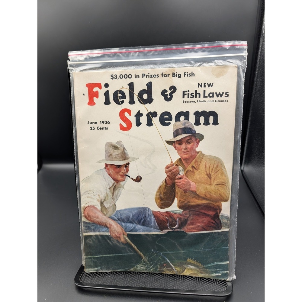 Vintage Field & Stream Magazine June 1936 Fishing Hunting Camping Outdoorsman